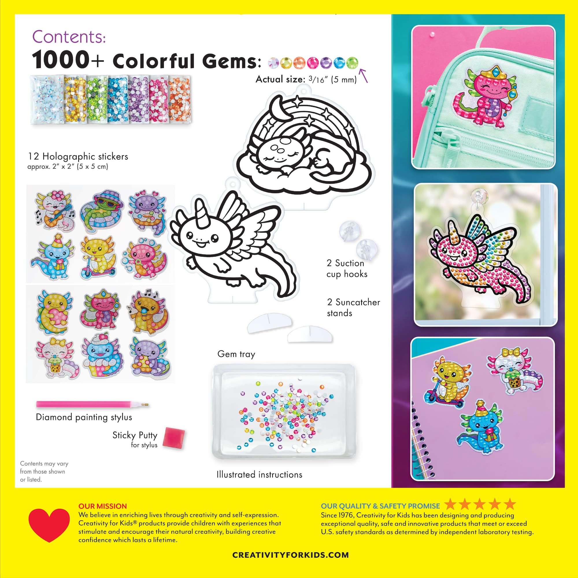 Creativity for Kids® Big Gem Diamond Painting Axolotl